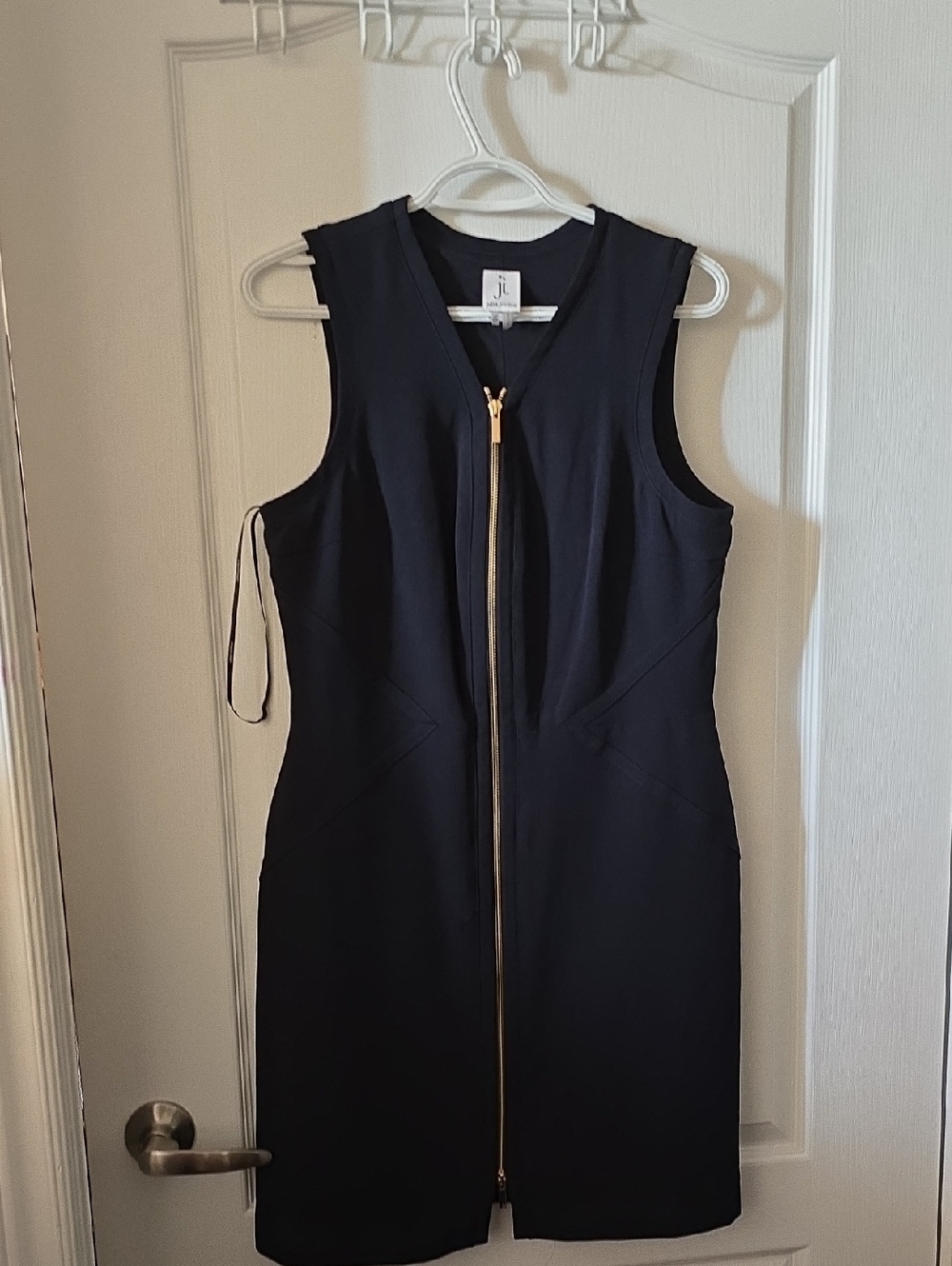 Julia JORDAN  Navy Blue (almost black) Sleeveless Zip-Front Midi Dress